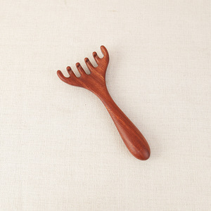 Nuevo peine de masaje de cuero cabelludo con cabeza de madera de sándalo pequeño personalizado, peines con logotipo personalizado para el cabello - Product Image 5