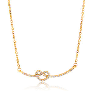 J & <span class=keywords><strong>D</strong></span> <span class=keywords><strong>Collana</strong></span> in oro 18K in acciaio inossidabile con strass bianco con cuore eterno e <span class=keywords><strong>nodo</strong></span> <span class=keywords><strong>collana</strong></span> con sorriso - Product Image 6