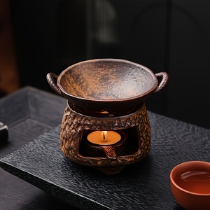 موقد سيراميك عتيق الطراز لنشر العطور |   موقد شاي ومبخرة زيوت عطرية للاستخدام المنزلي الداخلي، موقد صغير لتبخير مسحوق البخور وأوراق الشاي والعطور - Product Image 2