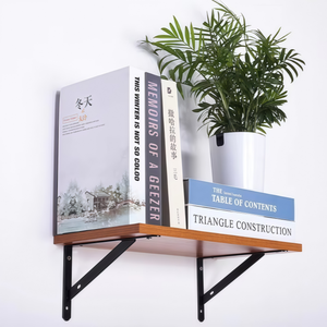 Support en métal robuste suspendu Support d'étagère en bois mural pour cuisine salle à manger salon hôtel chambre extérieure - Product Image 5