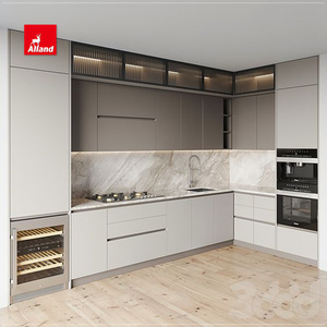 AllandCabinet Armadio da Cucina Europeo con Ante a Filo, <span class=keywords><strong>Laccato</strong></span> Opaco 2 Pac, Senza Maniglie, con Pannello in <span class=keywords><strong>MDF</strong></span> e Compensato - Product Image 2