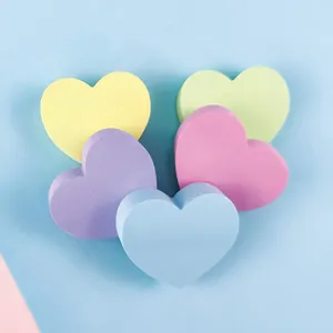 Die Cut Love Heart Shaped Sticky Note Pads 60 Sheets Self Adhesive Memo Pads Easy Tear Off N Times Stickers Removable