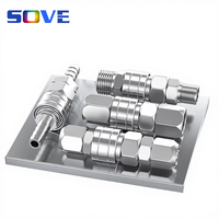 Konektor Tabung C-Type Self-Locking Quick Coupling dari Baja Tahan Karat 304, Pria Wanita, Tahan Suhu Tinggi dan Tekanan Tinggi untuk Kompresor Udara