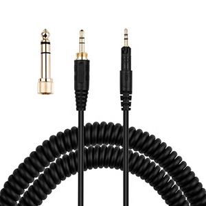 Cable de Audio con Adaptador de 6.35MM para ATH-M50X M40X <span class=keywords><strong>M70X</strong></span>, Cable de Extensión Enrollado de Repuesto - Product Image 1