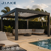 Jiake Aluminium-Pergola mit Motorisiertem Lamellendach, Outdoor-Schattenstruktur für Hinterhof und Pool, CE RoHS-zertifiziert