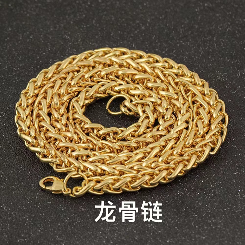 Chaîne en os de dragon de 60 cm de long (or)