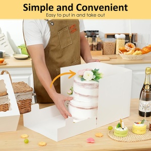 กล่องเค้กทรงลูกบาศก์ Moretoes 16 ชิ้น ขนาด 12x12x12 นิ้ว ทำจากกระดาษแข็ง ใช้แล้วทิ้ง แข็งแรง มีฝาปิดแบบมีหน้าต่าง สำหรับวันวาเลนไทน์และวันแม่ - Product Image 5