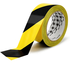 Ruban de marquage au sol en PVC jaune et noir simple face pour atelier, allée, stationnement et avertissement de sécurité - Product Image 1