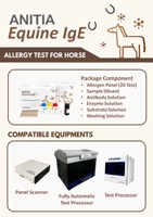 Kit de détection d'allergie équine vétérinaire Bandelettes de test d'outil de diagnostic de quantification IgE pour le test de réponse immunitaire des chevaux