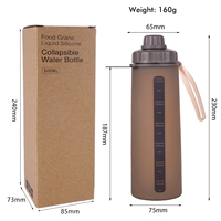 Bouteille d'eau pliable en silicone Eversoul, non toxique, flexible, portable, réutilisable, 600 ml, pour la maison, le bureau, l'extérieur