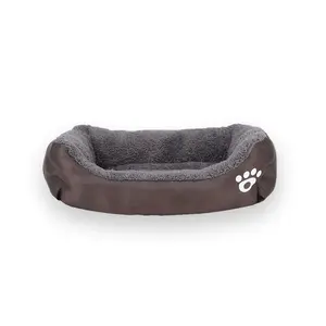 온라인 뜨거운 판매 캔디 컬러 발 인쇄 안티 슬립 부드러운 따뜻한 고양이 개 침대 가열 애완 동물 침대