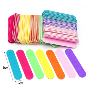Professional Double Sided 9CM Mini Disposable Wooden Nail Files Emery Boards and Nail Buffer for Manicure Pedicure