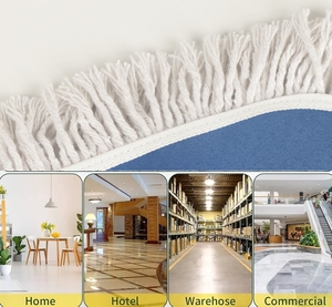 Industrial Heavy Duty Basketball Court <strong>Floor</strong> <strong>Mop</strong> Blue Flat Cotton <strong>Mop</strong> for Hospital Warehouse Hotel Cleaning - Product Image 2