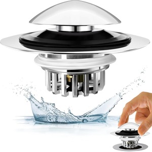 Dariner de bañera de baño moderno, tapón de drenaje emergente, cesta de latón antiobstrucción, núcleo de rebote, enchufe cromado - Product Image 3