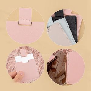 Compact Makeup <b>Mirror</b> with Leather Case Mini Handheld Purse <b>Mirror</b> Minimalist Pocket <b>Mirror</b> - Product Image 4