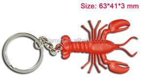 Personnalisé PVC Charme Animaux série porte-clés, Boston <span class=keywords><strong>homard</strong></span> Porte-clés En Caoutchouc - Product Image 6