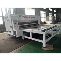 Máquina Semiautomática de Impresión, Ranurado y Troquelado de 3 Colores para Cajas de Cartón Corrugado con Alimentador de Cadena