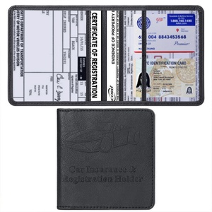 Boshiho Custom Auto Leather Cardholder PVC Driver's License Registration Registration <b>Document</b> Wallet Certificate <b>Bags</b> - Product Image 4
