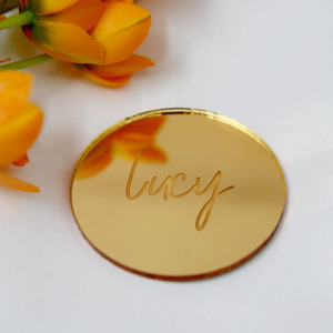 Laser Cut Gold <span class=keywords><strong>Mirror</strong></span> Acrylic Trống Đĩa Tròn Vòng Tròn Nhựa Mịn 1/8 Inch - Product Image 6