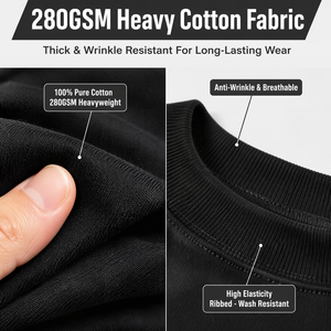 Camiseta Oversize Personalizable de Algodón 100% de 280GSM de Larga Duración, Estilo Boxy, con Bordado Personalizado, para Uso Diario y Streetwear Urbano - Product Image 3