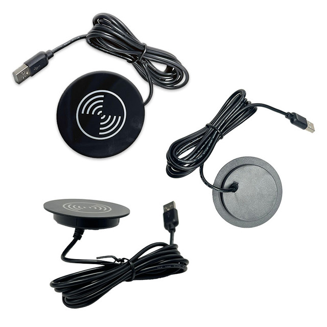 15W Embedded Wireless Charging Furniture ABS PC Bedside Table Fast Charging Hidden Wireless Charger Electrical Plug