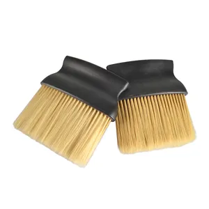 Brosse de barbier en Fiber de carbone pour le cou, plumeau, pour la coiffure, douce, nettoyage, fait à la main, en Nylon naturel pour hommes, 1 pièce/sac en opp, meilleure vente