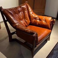 Fauteuil de salon de style vintage médiéval, canapé vintage en bois massif, chaise à cigares, tabouret de bar de style américain, chaise longue
