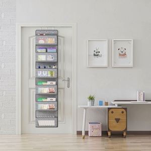 Gray 6 Layer Non-Woven Door Hanging Organizer Cloth Storage for Bedroom <b>Wardrobe</b> Hanging Door Hanging for Toys and Baby Products - Product Image 6