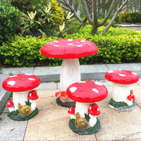 Statue de jardin en résine de fibre de verre personnalisable en forme de champignon, grande taille, à vendre