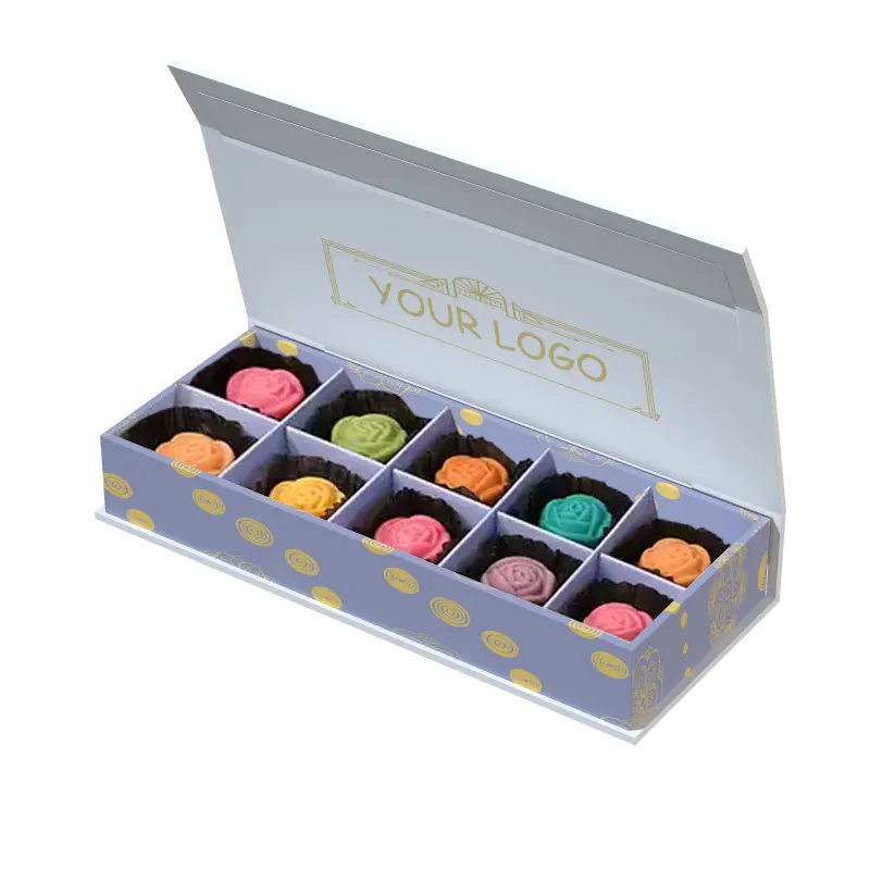 עיצוב רומנטי ליום האהבה קופסת מתנה שוקולד אריזת יוקרה עם מפריד לנייר שוקולד קופסת ממתקים לחגיגה מותאמת אישית