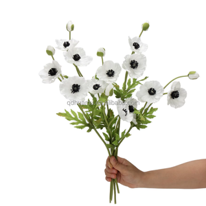 Flores Artificiales de Peonía y Margarita de Tacto Real, PU Realista, Venta al por Mayor, 3 Cabezas, Tallo Largo de 70 cm, Larga Duración, Marca HUAMU - Product Image 4