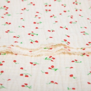 Tela de crepé de algodón puro de los años 40 para niños, ropa de dormir, doble capa, arrugada, suave, crepé de bebé, gasa estampada, tejido peinado - Product Image 4