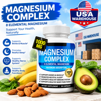 Vente en gros de capsules de complexe de magnésium 90% personnalisables, soutien digestif, supplément d'énergie naturelle, fabricant de marques privées