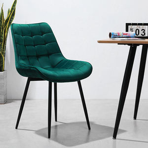 Ghế ăn phòng khách, ghế trang trí hiện đại bọc nhung đen khung kim loại, thiết kế mới dành cho nhà ở và khách sạn - Product Image 3