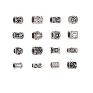 سوار مطرز بالخرز مصنوع يدويًا بفتحة كبيرة ، مجوهرات معدنية قديمة بنمط فضي ، إكسسوار من سبائك الفضة التبتية سهلة الاستخدام - Product Image 3