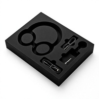 Insert en mousse floquée personnalisé pour l'emballage de flacons de parfum, plateau en mousse pour boîte cadeau cosmétique en velours