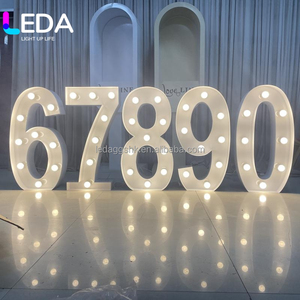 LEDA Customized Giant Large Birthday Number Backdrop <b>Light</b> Bulb <b>Marquee</b> Letter Number For Events Wedding Party Decoration - Product Image 2