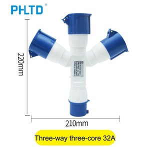 <span class=keywords><strong>Presa</strong></span> Industriale PHLTD Anti-Touch, Resistente ad Alta Temperatura e Corrosione, a Tre Vie, Tre Poli, Gruppo <span class=keywords><strong>Presa</strong></span> Splitter 32A - Product Image 4