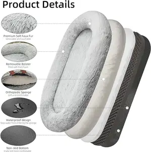 Wholesale Popular Giant Round Plush Cozy Humans Dog Bed For People Adults Washable Matress Memory Foam Large Size Pet Sofa Bed