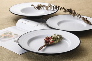Plato redondo <span class=keywords><strong>de</strong></span> melamina A5 <span class=keywords><strong>de</strong></span> lujo <span class=keywords><strong>de</strong></span> gama alta <span class=keywords><strong>de</strong></span> 11 pulgadas, plato principal mate, cena, restaurante, Bistro, comedor, café, plato, logotipo personalizable - Product Image 3