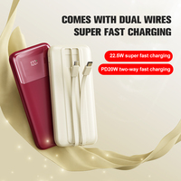 Batterie externe 22.5W à charge rapide 10000mAh avec câble intégré Chargeur portable Batterie LI-Polymer Batterie externe pour iPhone 16 Pro