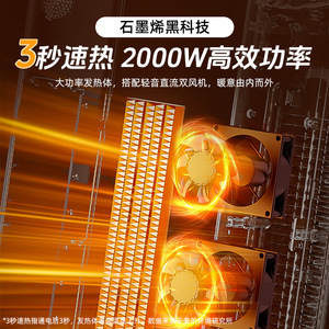 Calentador Eléctrico Midea HFT20WJ 2000W, Área de Calefacción de 20 m² con Función de Temporizador para Uso Doméstico - Product Image 5