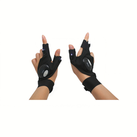 Gants avec lampe torche LED, mains libres, portables, lumières pour les doigts avec interrupteur pour la pêche, le camping, les travaux de réparation nocturnes