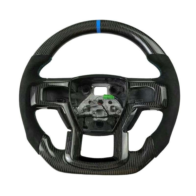 Carbon Alcantata with Frame Blue stitching Blue stripe