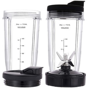 Pièces de rechange pour mélangeur 5 pièces Tasses de mélangeur <span class=keywords><strong>Ninja</strong></span> de 24oz avec couvercles à emporter, lame d'extraction à 7 ailettes compatible avec <span class=keywords><strong>Ninja</strong></span> Auto IQ - Product Image 6