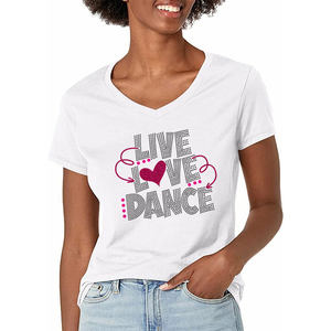 लाइव लव डांस राइनस्टान हीट ट्रांसफर डिजाइन टी-शर्ट के लिए हॉटफिक्स - Product Image 5