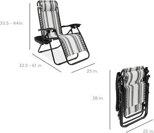 Atacado Personalizar Ajustável Aço Malha Zero Gravidade Lounge Camping Cadeira Recliners Travesseiros e Cup Holder - Product Image 2