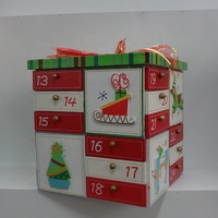 Boîte vide pour calendrier de l'Avent personnalisable, 24 jours, compte à rebours de Noël, boîte mystère DIY, boîte cadeau surprise en bois pour enfants