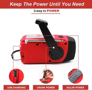 Radio solaire portable avec chargeur à manivelle et alarme SOS d'urgence - Product Image 5