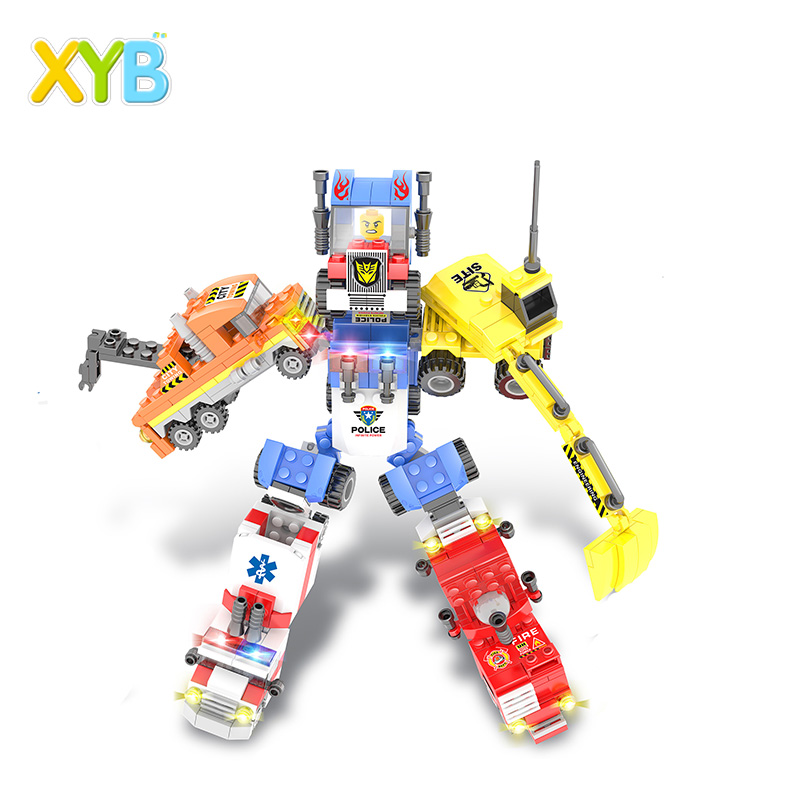 6 в a робот самолет деформация автомобиль совместимый строительный блок legoinglys городская полиция SWAT